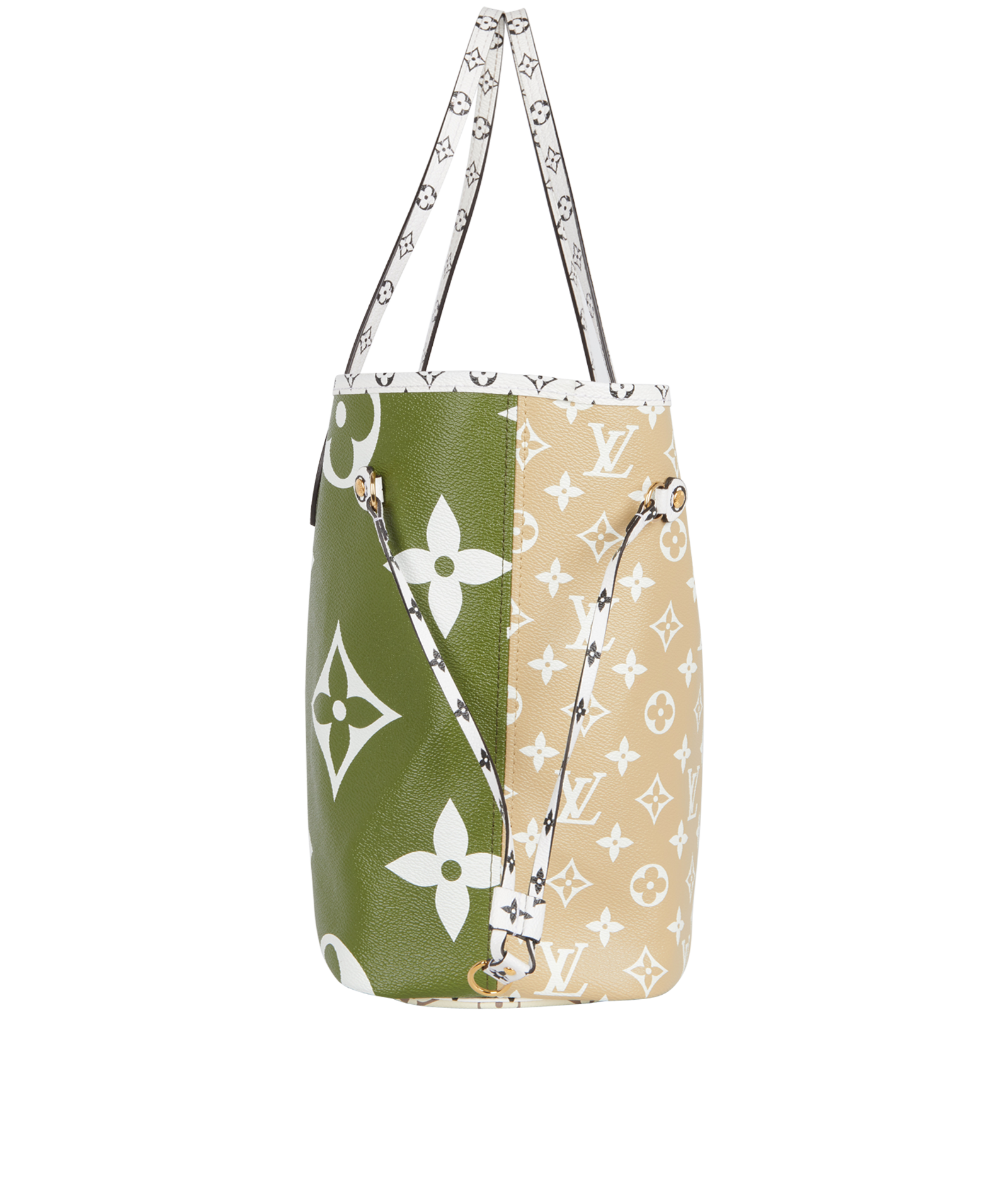 Neverfull MM, &pound;2,200, Handbags, Beige/Green, Canvas, Bottom view